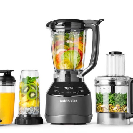 NutriBullet NBF580B Triple Prep System 1500W Black - Ultimate Kitchen Powerhouse for Effortless Blending and Meal Prep!